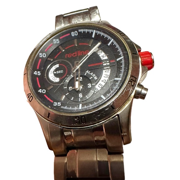 Red Line Men’s Watch Stainless Steel Water Resistant Mineral Crystal Chronograph - Picture 7 of 16